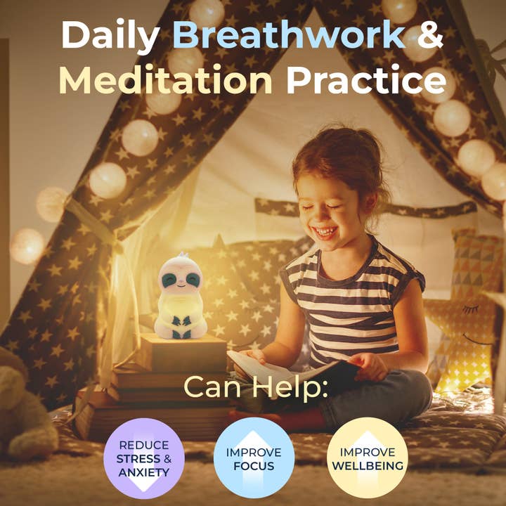 Mindsight - Wholesale Meditation Supplies - Slow It Down Sloth: Kids' Night Light & Meditation Buddy