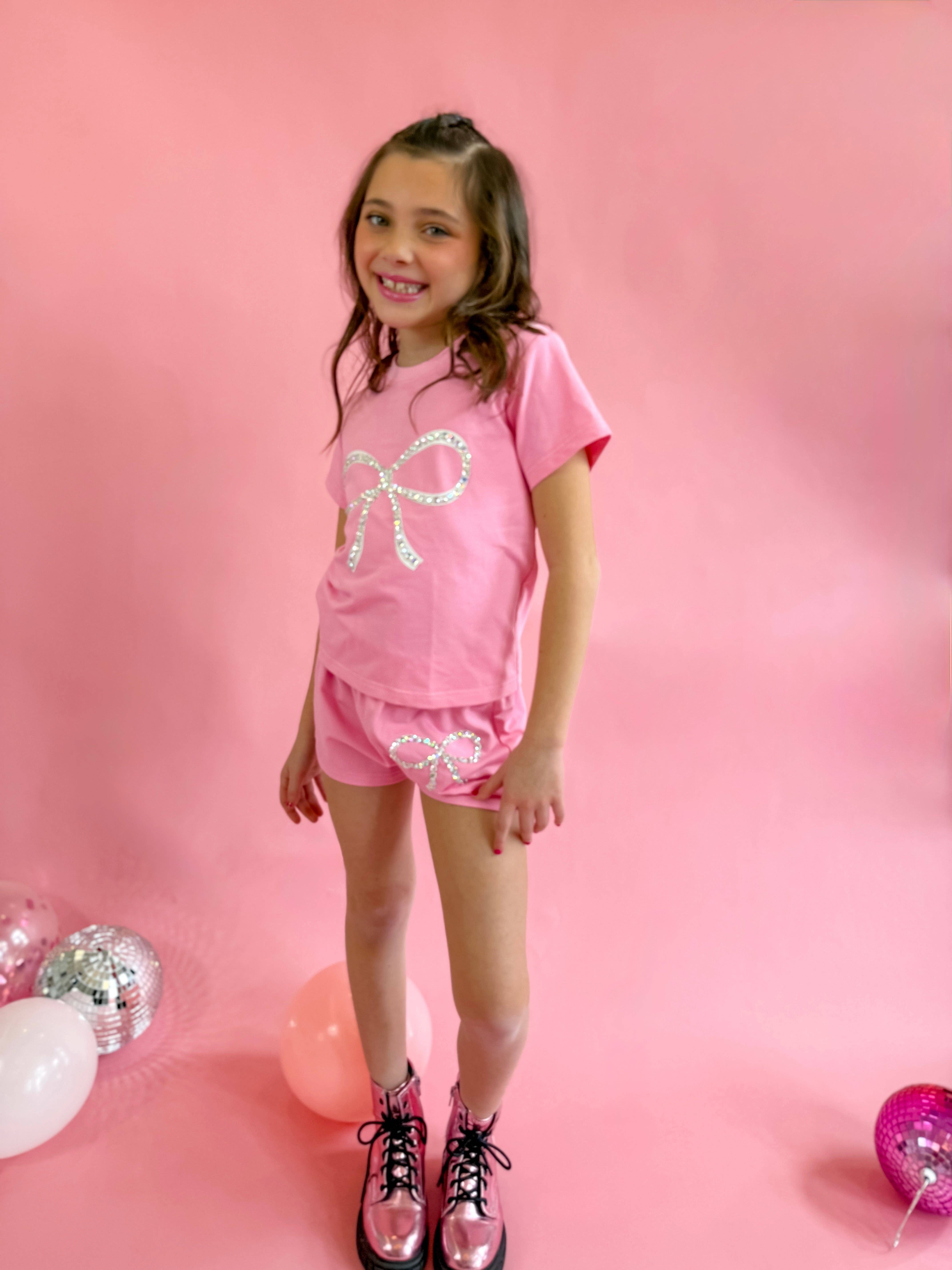 Ellie and Mila - Wholesale Top & Short Set - Kids - Crystal Bow Set5
