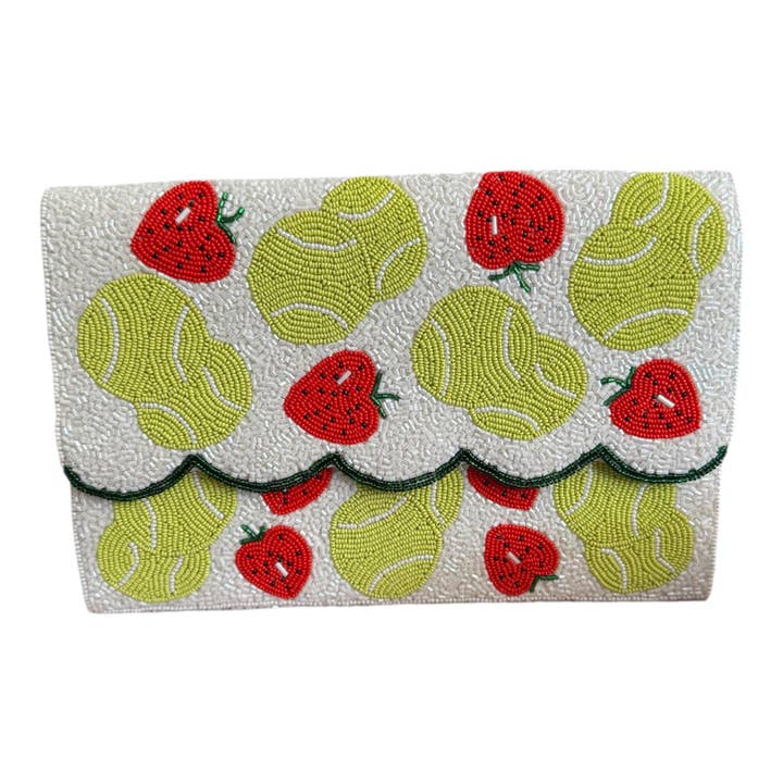 Time for Tennis Beaded Clutch Bag for wholesale by Rajani Baker