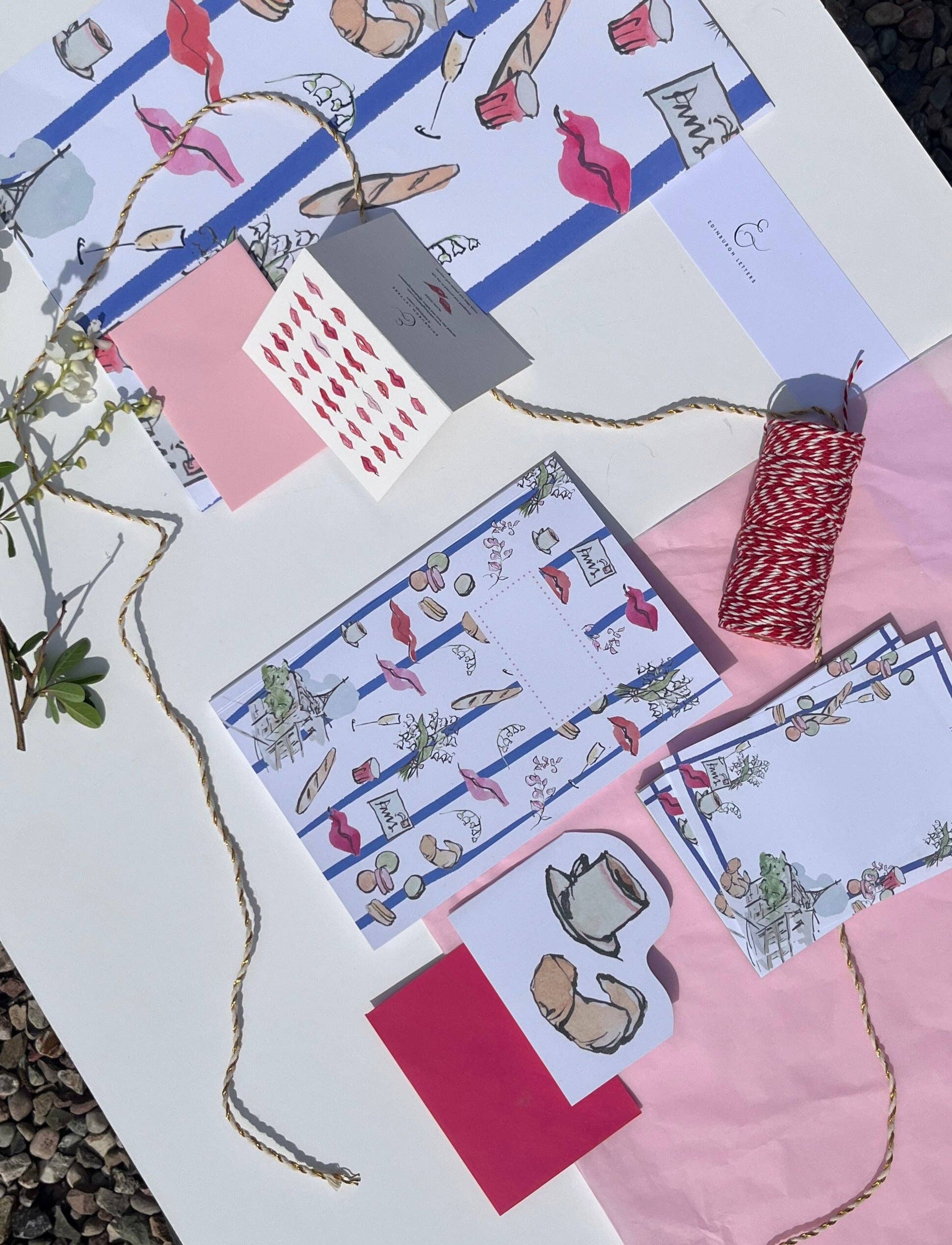 Edinburgh Letters – wholesale Flat wrap – Paris Kisses - Gift Wrap Sheet2