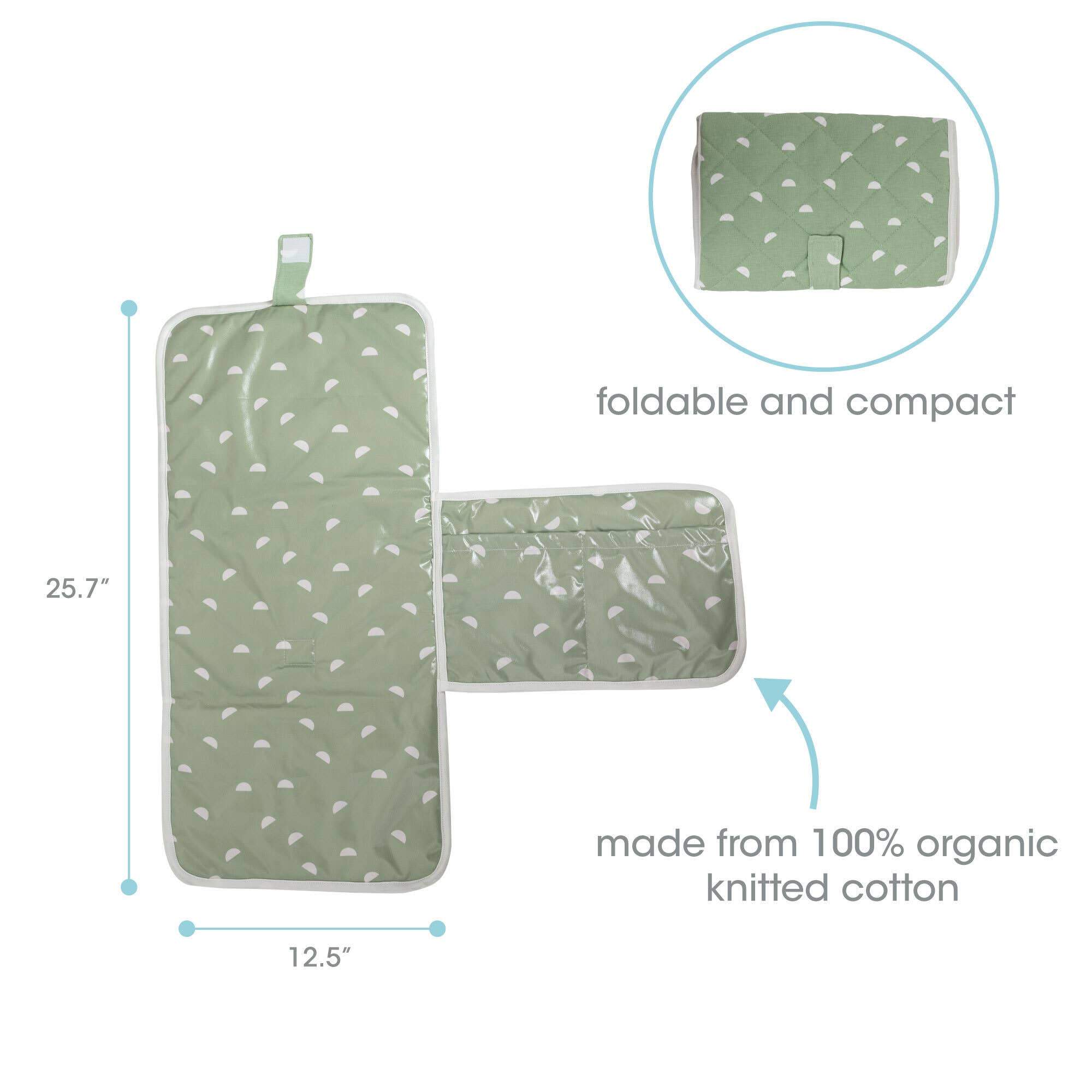 Pearhead - Wholesale Changing Mat/Pad - Baby - Organic Sage Travel Changing Mat, Diaper Bag Changing Pad4