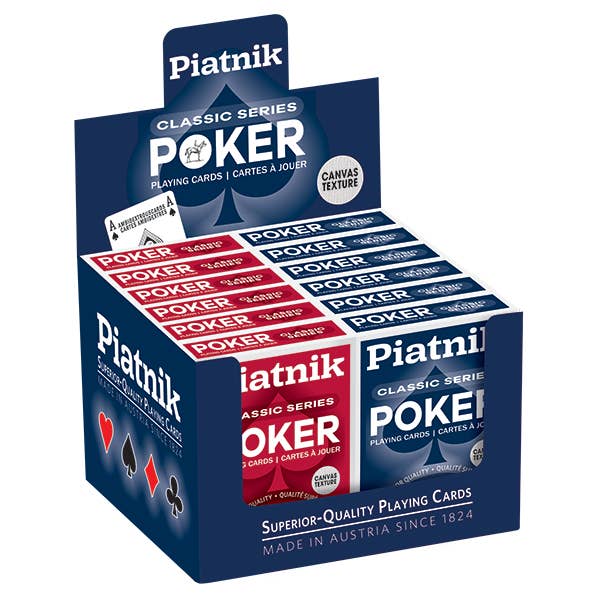 Single Deck, display of 12, Poker Classique for wholesale by Autruche