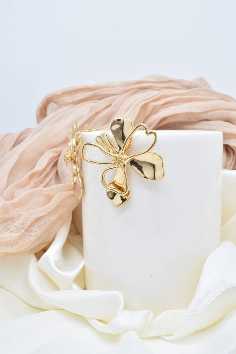 Kapyco - Wholesale Stud/Post Earrings - Stainless steel flower earrings - BO1004031