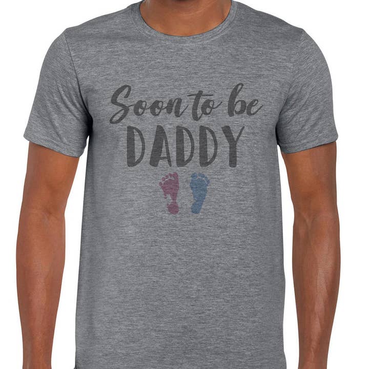 Personalised cotton T Shirt Gender Reveal soon to be Daddy for wholesale by Jola Designs