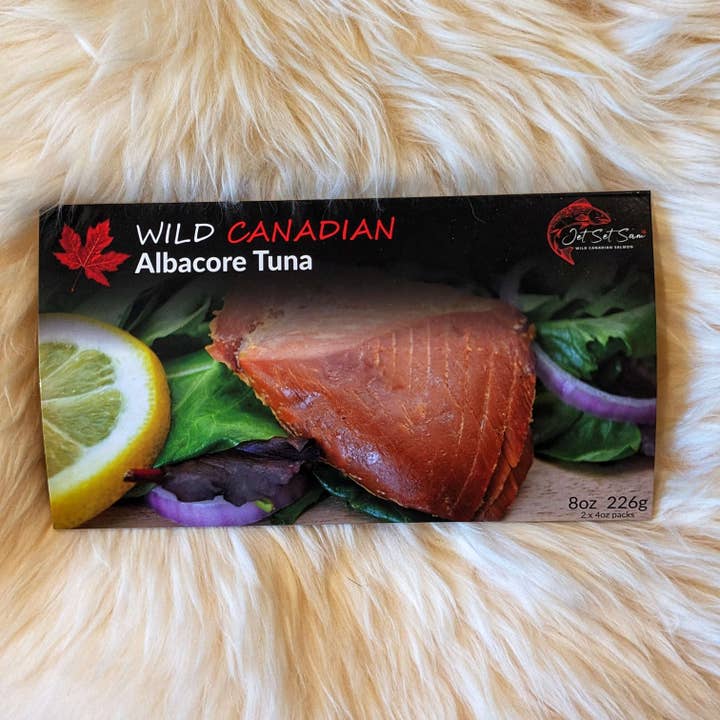 Wild Canadian Smoked Albacore Tuna Shelf Stable 227 Grams for wholesale by Vancouver Smoked Salmon