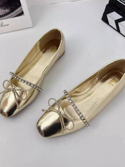 French Bowknot Ballet Flats Satin Mary Jane Shoes for wholesale by Whisper Mint