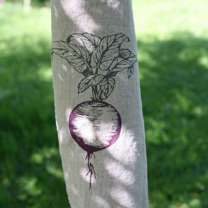 Apron linen natural beetroot for wholesale by Frohstoff Meike Marie Buchholz