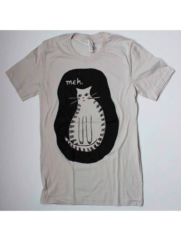Yonder Studios - Wholesale Screen Printed T-Shirt - Women's - Meh Cat Shirt1