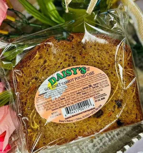 Long Island Candy Factory – wholesale Cake – Daisy's Gourmet Carrot Pound Cake Slice 5 oz 12 ct