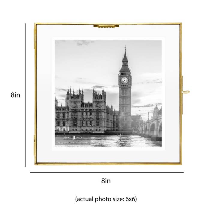 Antik guld Isaac Jacobs Messing og Glas Hængende Billedramme for engroshandel på Faire5