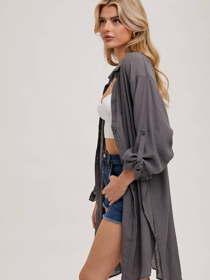 Bluivy – Camisa com botões no colarinho – Mulher por atacado – CAMISA DE PALANGRE VENTILADA COM BOTÕES64