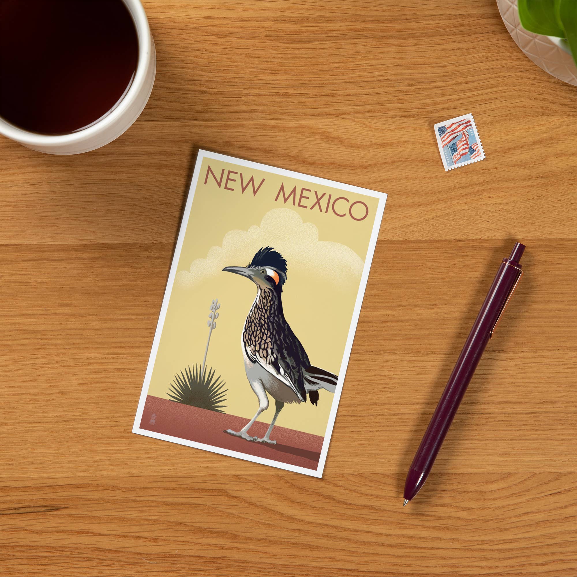 Lantern Press - Wholesale Postcard - PREMIUM POSTCARDS New Mexico, Roadrunner, Lithograph1