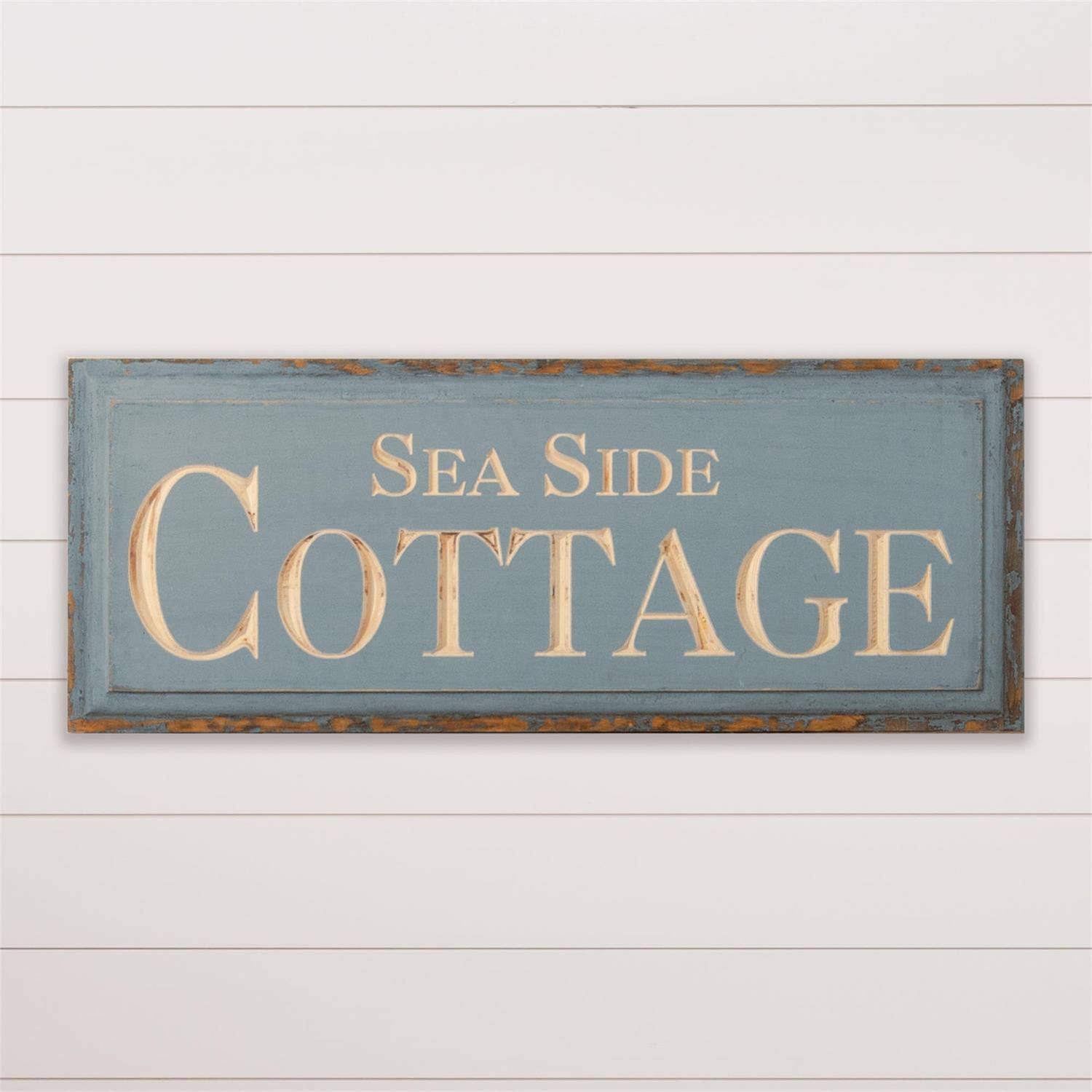 Audrey's Home & Gift – wholesale Sign – Carved Sign - Sea Side Cottage (PC)1