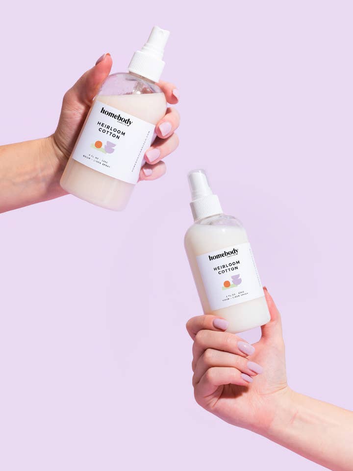 Heirloom Cotton • room spray ✸ 2025 Spring for wholesale by Homebody Candle Co.