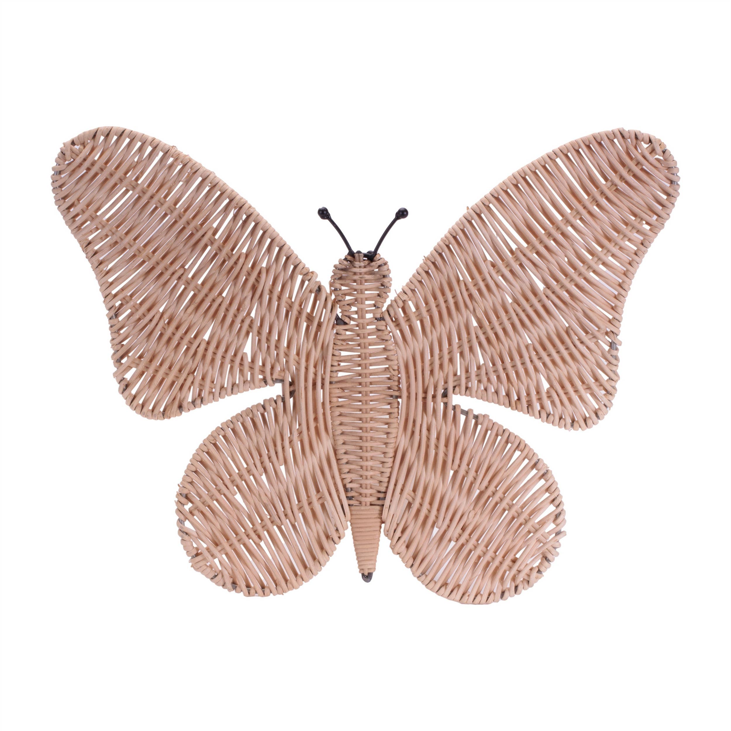 HomeRoots - Wholesale Wall Decor - Kids & Baby - 14" X 18" Natural Butterfly Rattan Hanging Dimensional Sculpture3