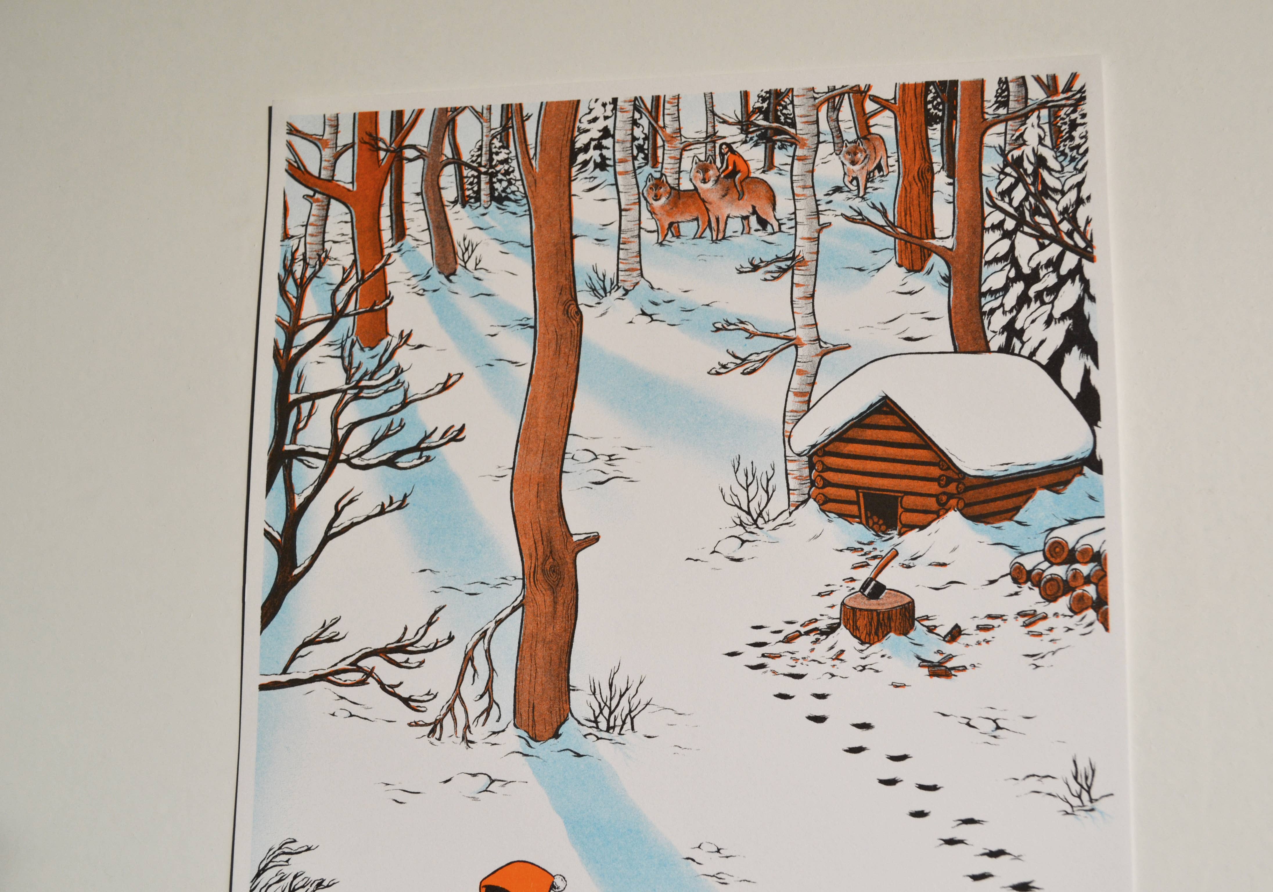 Lily Blakely - Wholesale Art Print - "Snow" Risograph print A45