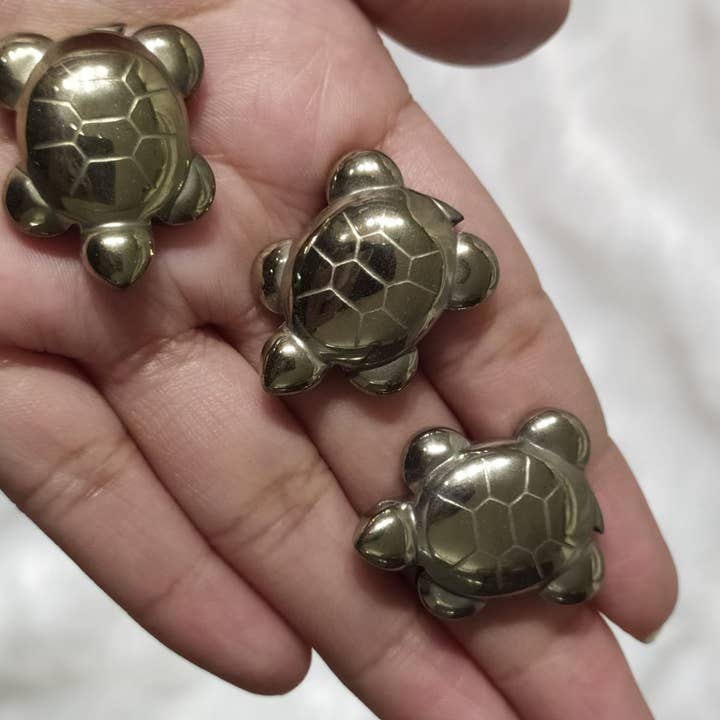Soothing Crystals - Wholesale Spiritual Stone/Crystal - Wholesale Gold Pyrite Turtle Figurines |Bulk Crystal Animals3