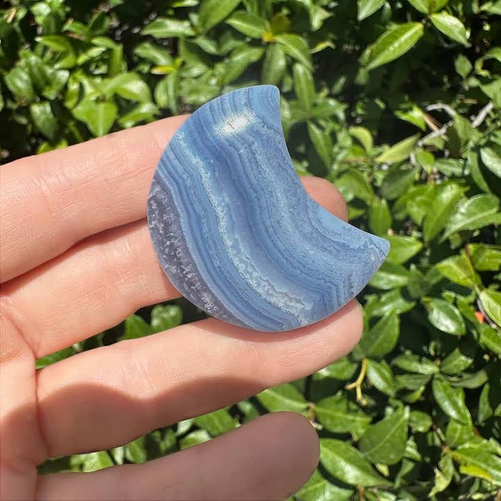 The Crystal Tabby - Wholesale Spiritual Stone/Crystal - Blue Lace Agate Moons - 1 pc 2
