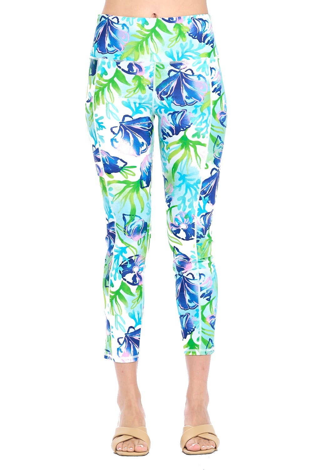 White Cecilia Cropped Leggings for wholesale on Faire1