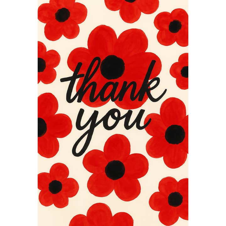 Soko Says - Wholesale Thank You Card - Red Bloom Thank You Card2