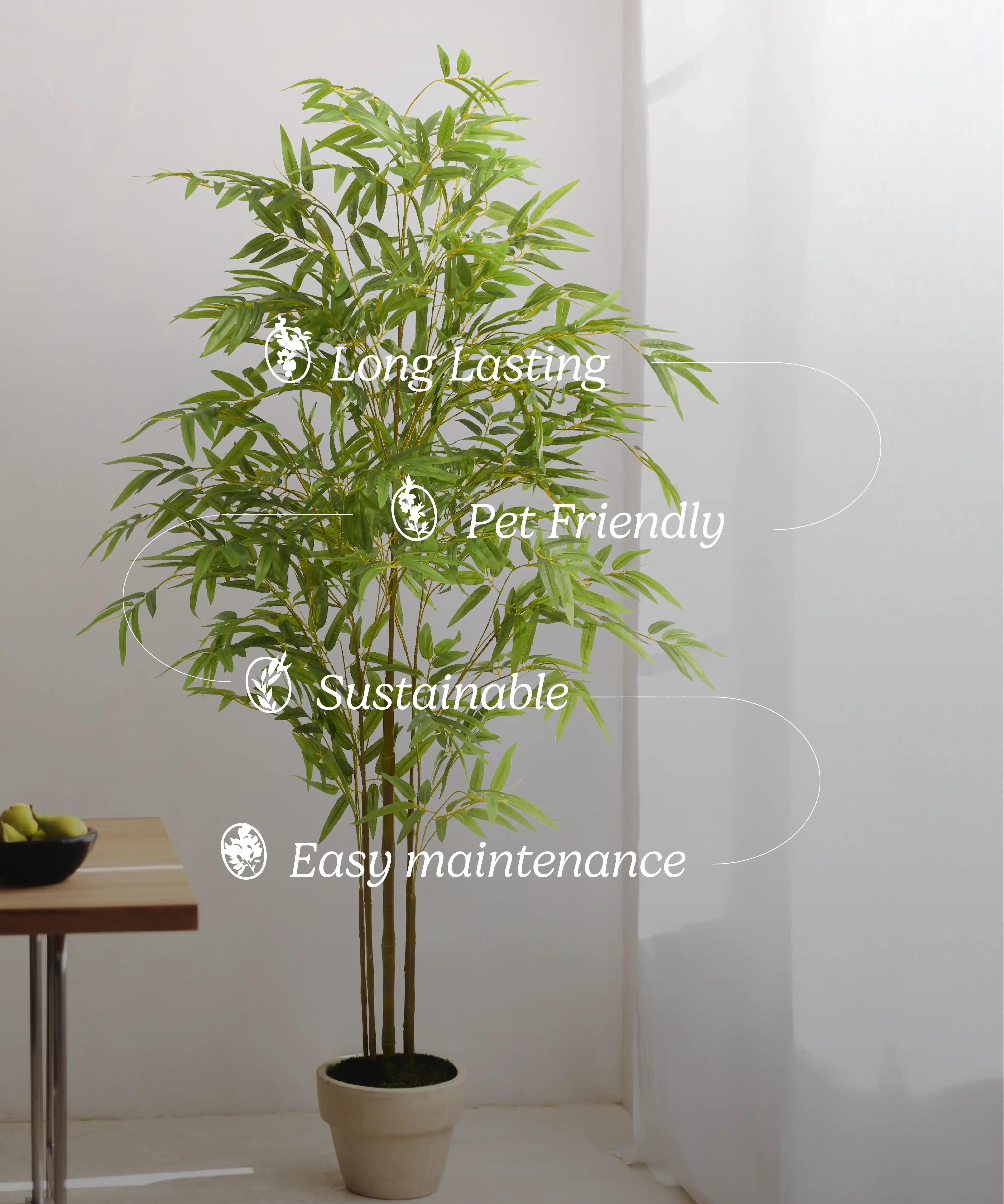 Maia Shop - Vendita all'ingrosso Piante artificiali - Bambù artificiale minimalista 210 cm4