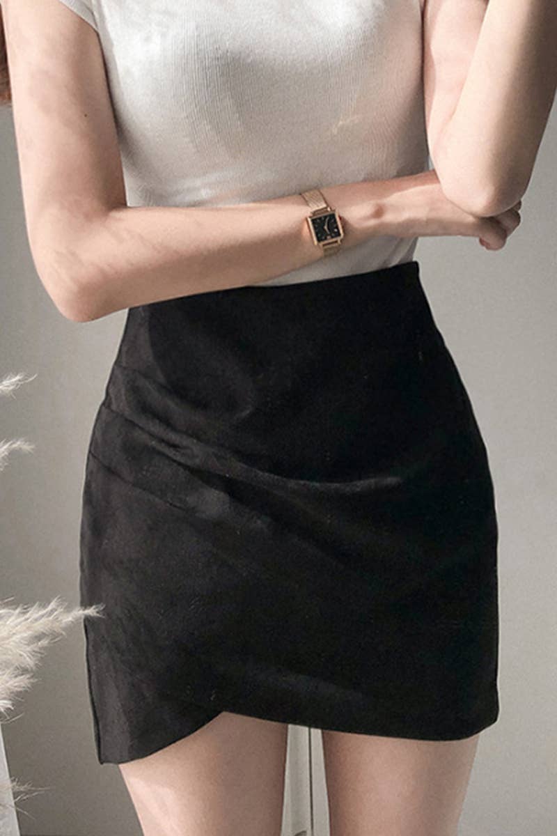 Lily Clothing - Wholesale Skirt - Women's - WOMEN HIGH WAIST WRAP MINI SKIRT8