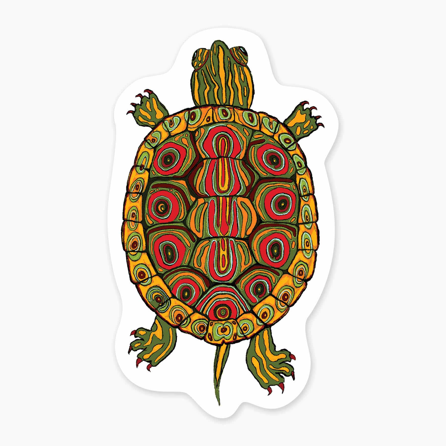 Nice Enough Stickers - Wholesale Sticker - Painted Turtle - 3" Art Sticker0