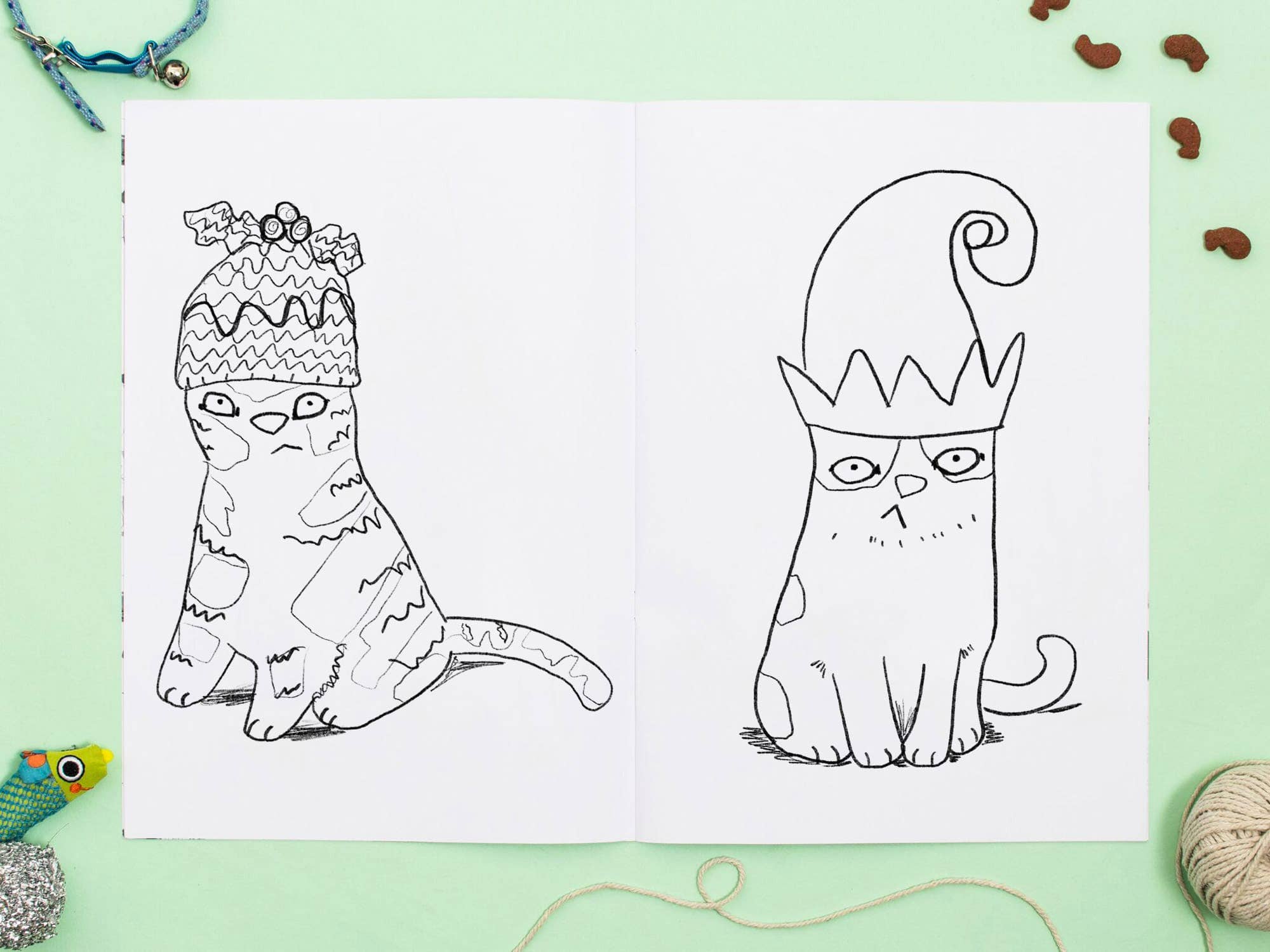 Jo Clark Design - Wholesale Coloring & Activity Book - Adult - Cats In Christmas Hats Colouring Book4