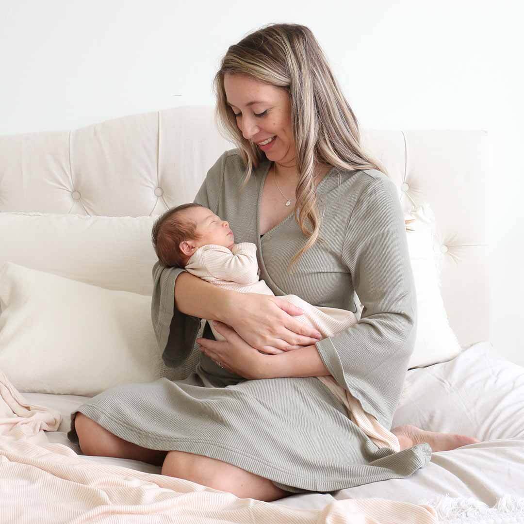 Caden Lane - Wholesale Robe - Women's - Eucalyptus Bamboo Waffle Knit Maternity Robe2