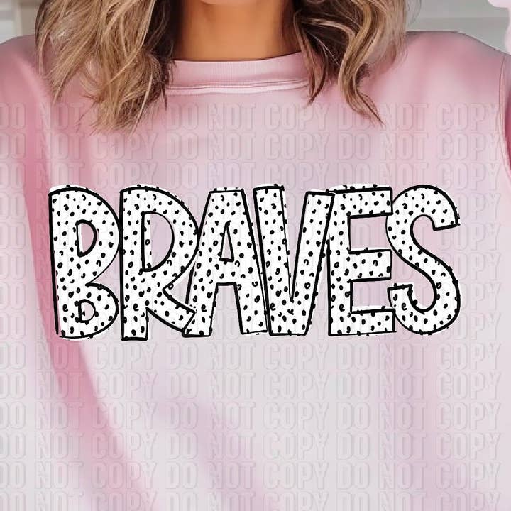 Mascotte de Braves Horizontal Dottie Loo DTF Transfer pour la vente par K and M Designs