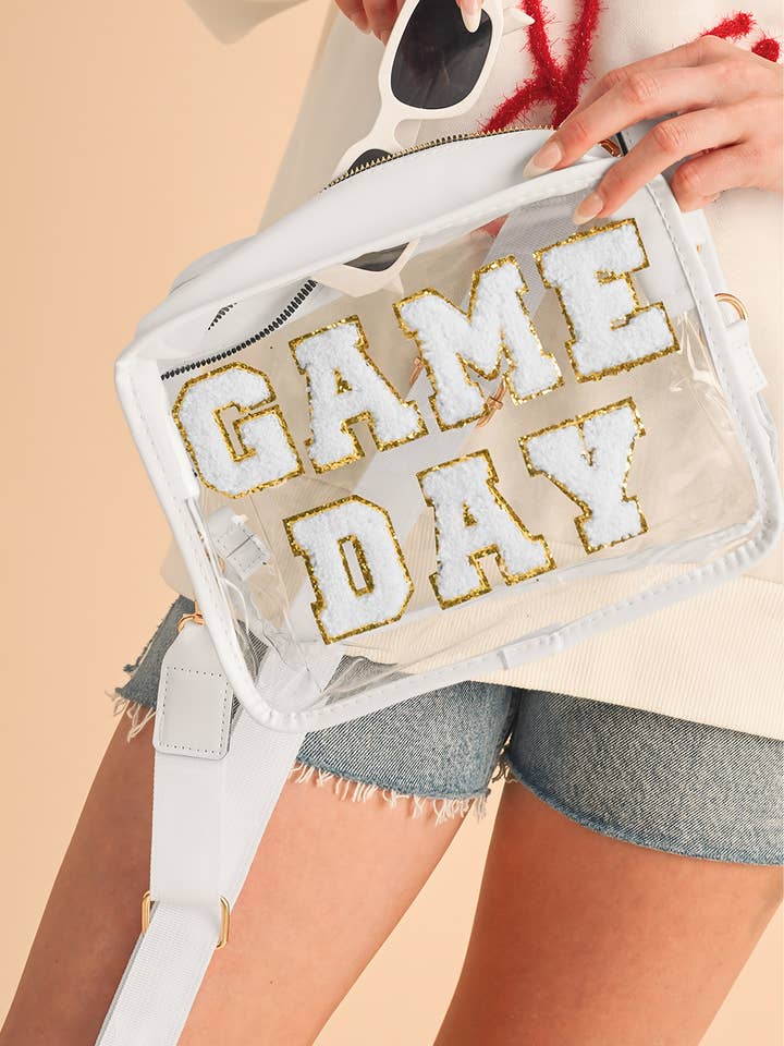 LDC GAME DAY Rugby Football Clear Shoulder Bag for wholesale by Little Daisy Closet