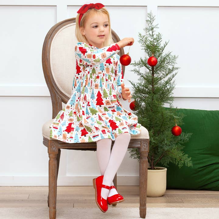Christmas Merry Girl's Soft Bamboo Dress - Sibling Matching for wholesale by Tesa Babe