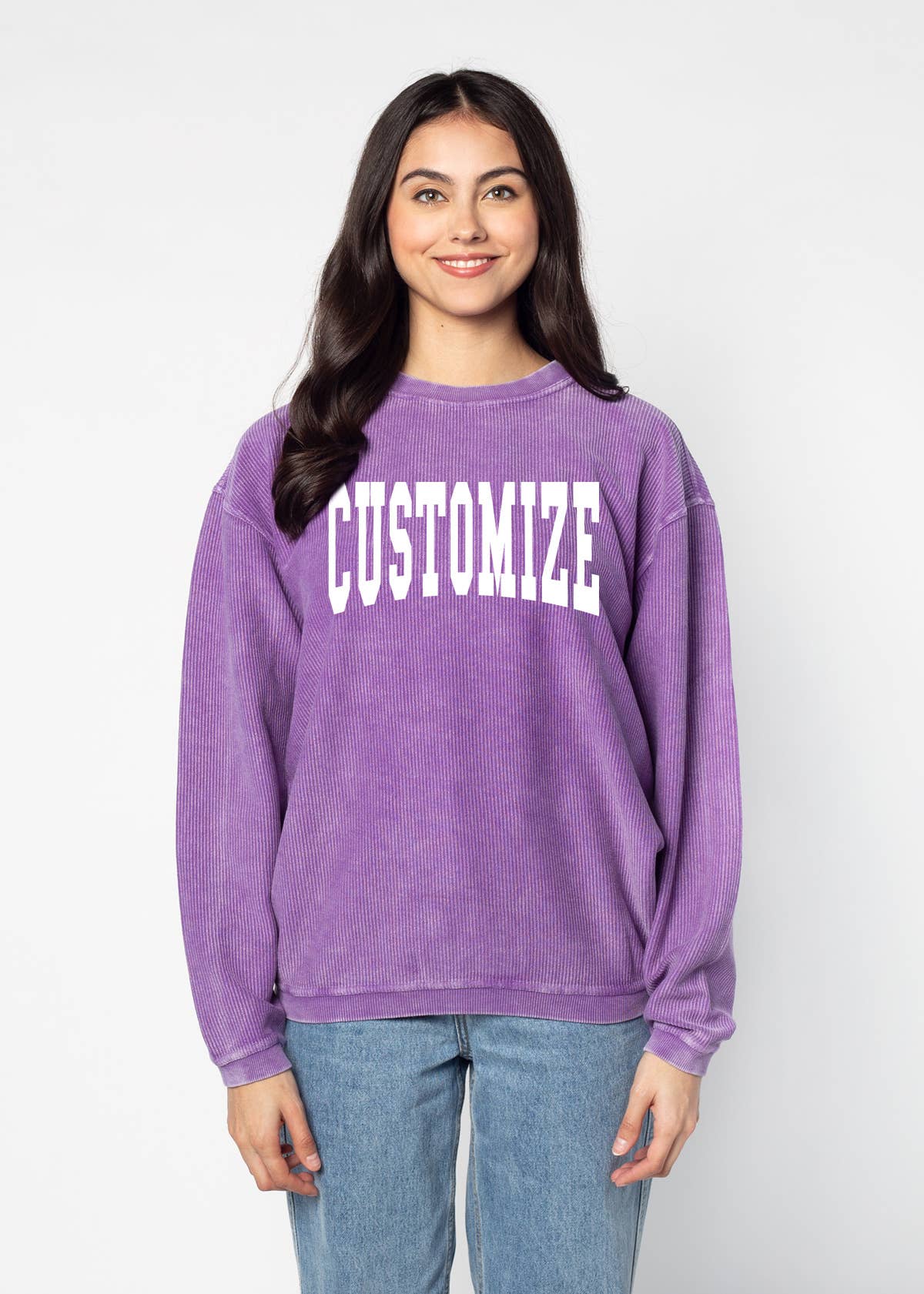 chicka-d - Wholesale Graphic Sweatshirt - Women's - The Original Custom Graphic Corded Crew, Jumbo Squeeze6