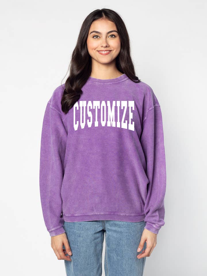 chicka-d - Wholesale Graphic Sweatshirt - Women's - The Original Custom Graphic Corded Crew, Jumbo Squeeze8