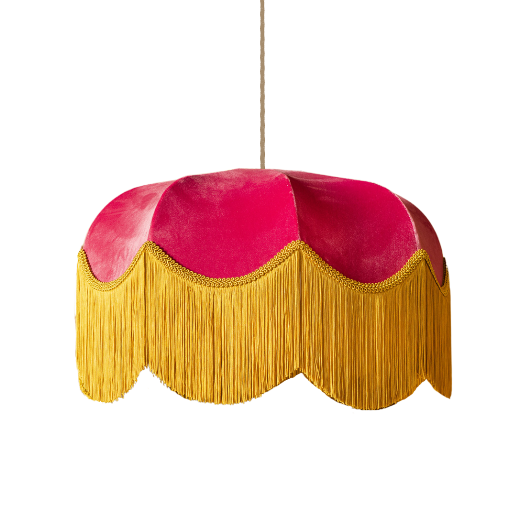 Tinker & Tallulah – wholesale Lampshade – The Raspberry Fringed Lampshade3