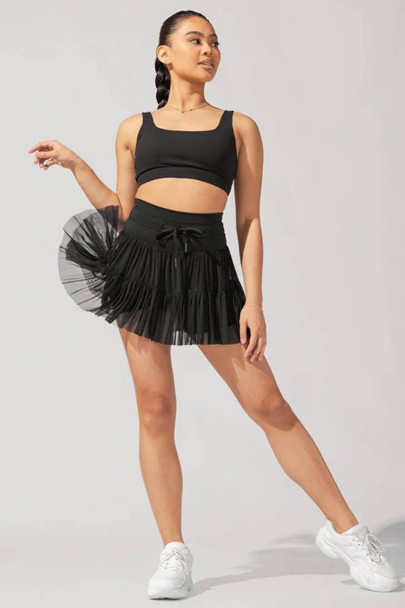 Lily Clothing - Wholesale Skirt - Women's - WOMEN'S HIGH WAIST LACE-UP PLEATED SKIRT0