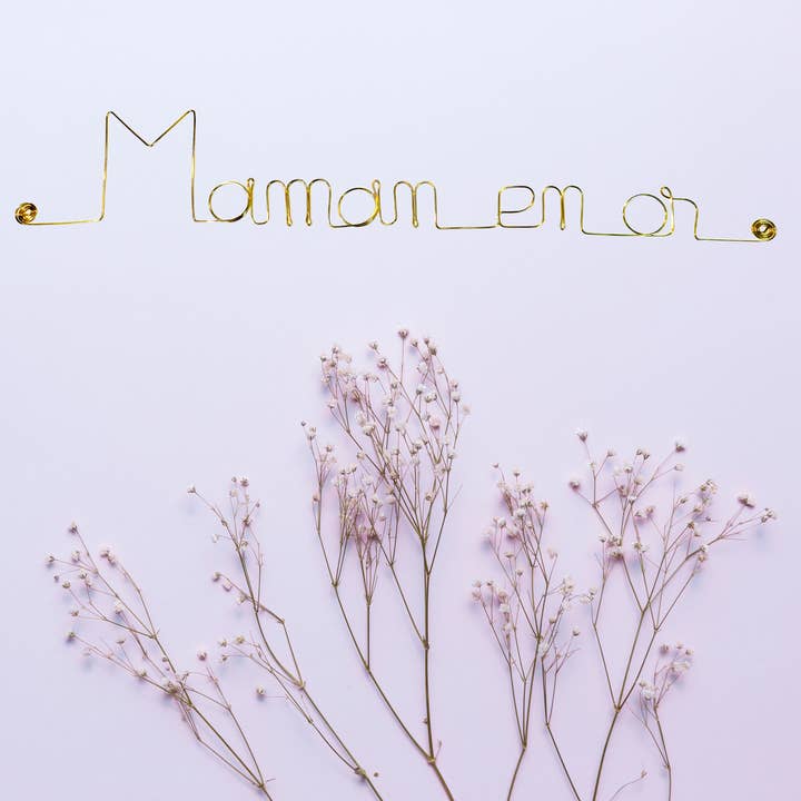 Bijoux de Mur - Vendita all'ingrosso Decorazione da parete 3D - Decorazione da Parete in Filo di Ottone dorato "Mamma d'oro"3