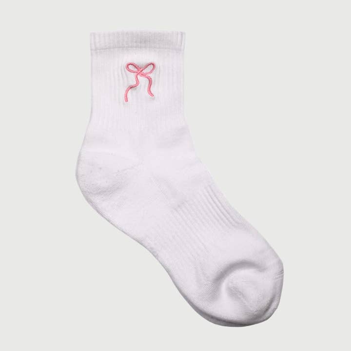 Coquette Bow Athletic Crew Socks for wholesale by Sokira