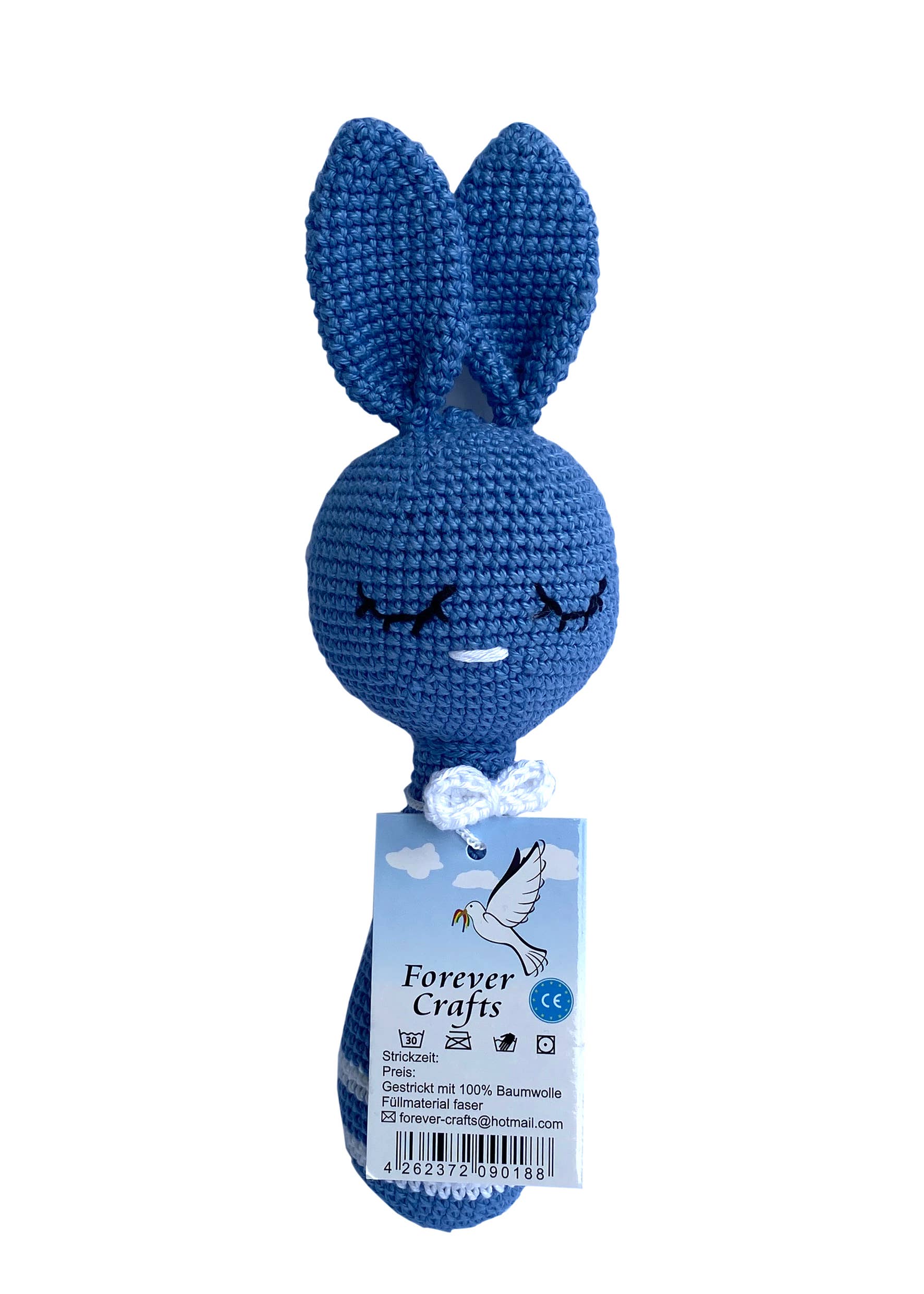 Forever Crafts – Peluche - Crianças e bebés por atacado – Coelhinho de crochê Hase-Rasell feito à mão0