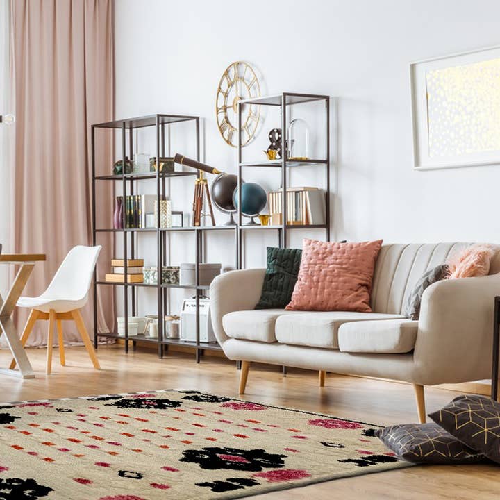 Tapis Kilim floral nomade IKAT fait main pour la vente par Fybernots