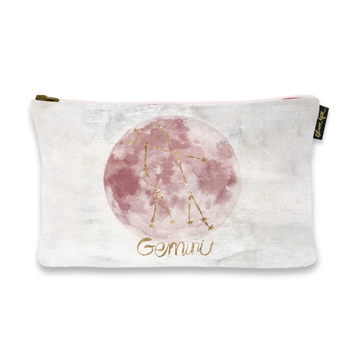 Oliver Gal Gemini Constellation Pink Art Pouch (Size 9x6) for wholesale by The Oliver Gal Artist