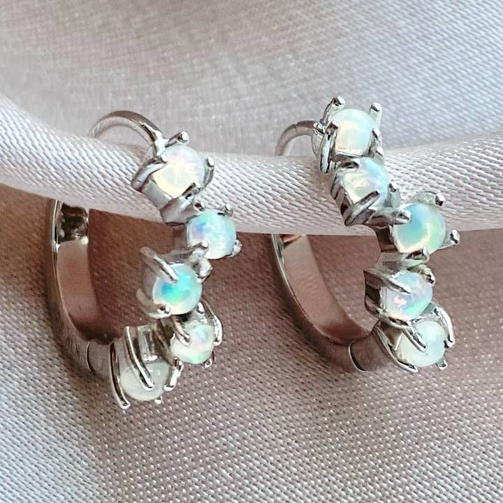Opal Hoops for wholesale by N.L. McLaughlin.