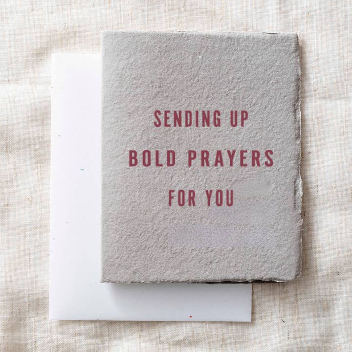 Envoyer des prières audacieuses | Carte de vœux religieuse chrétienne pour la vente par Paper Baristas