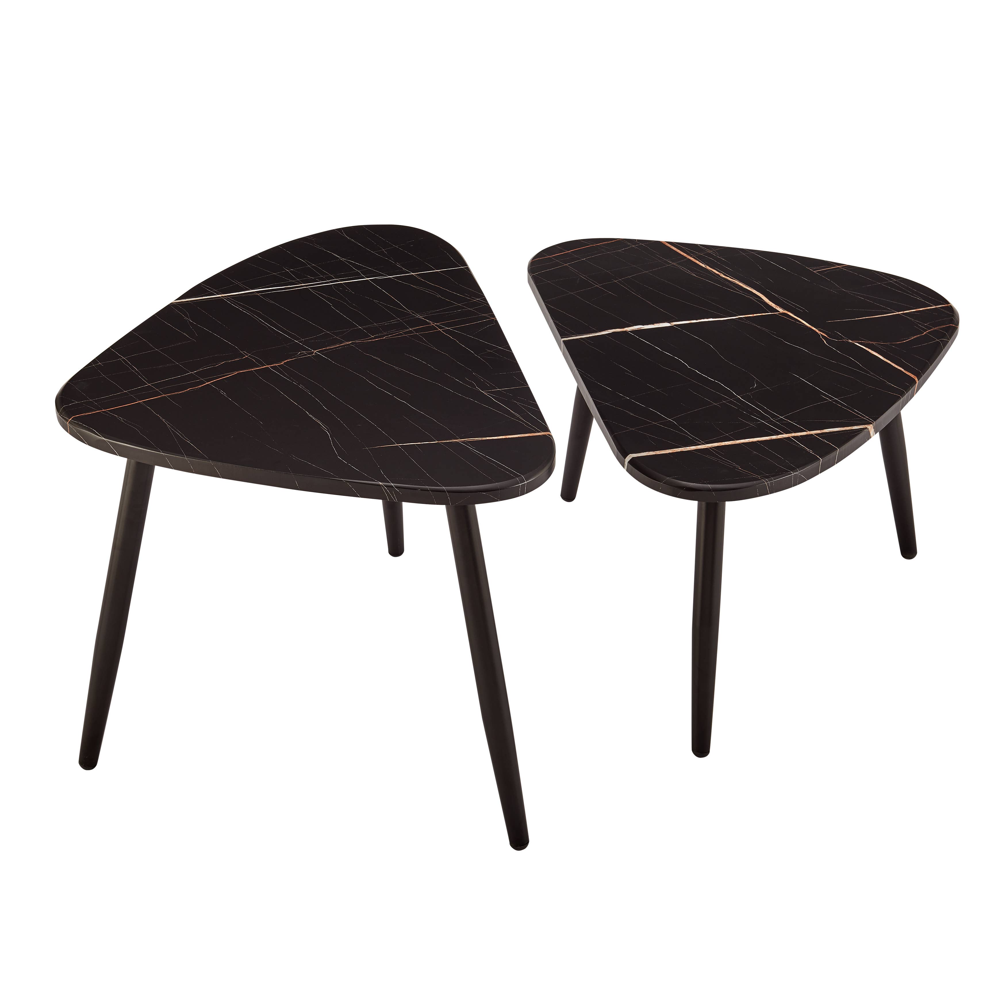 Danya B - Vente Tables basses - Ensemble de 2 tables basses semi-emboîtables ovales en forme de goutte d'Aurora20