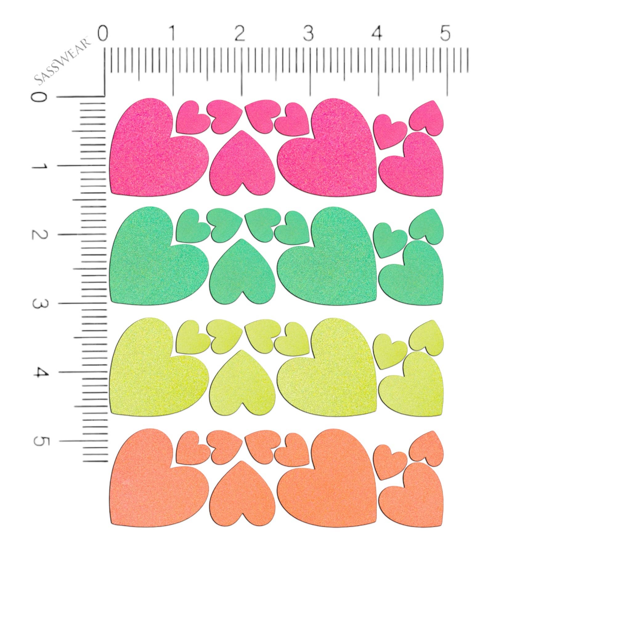 Sasswear - Wholesale Nipple Pasties - Women's - Heart Blacklight Body Stickers-40 Pk7