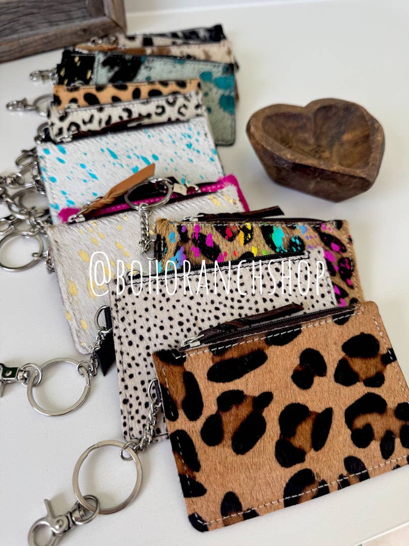 Boho Ranch Shop - Wholesale Wallet - Women's - Cowhide Keychain Wallet | Genuine Hair-On Hide | Card & Cash8