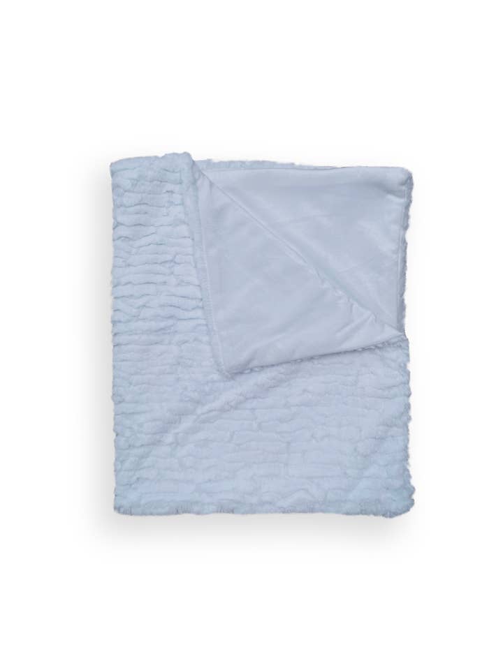 Piccolo Bambino - Wholesale Bedding Blanket - Kids & Baby - Textured Faux Fur Stroller Blanket with Wooden Hanger