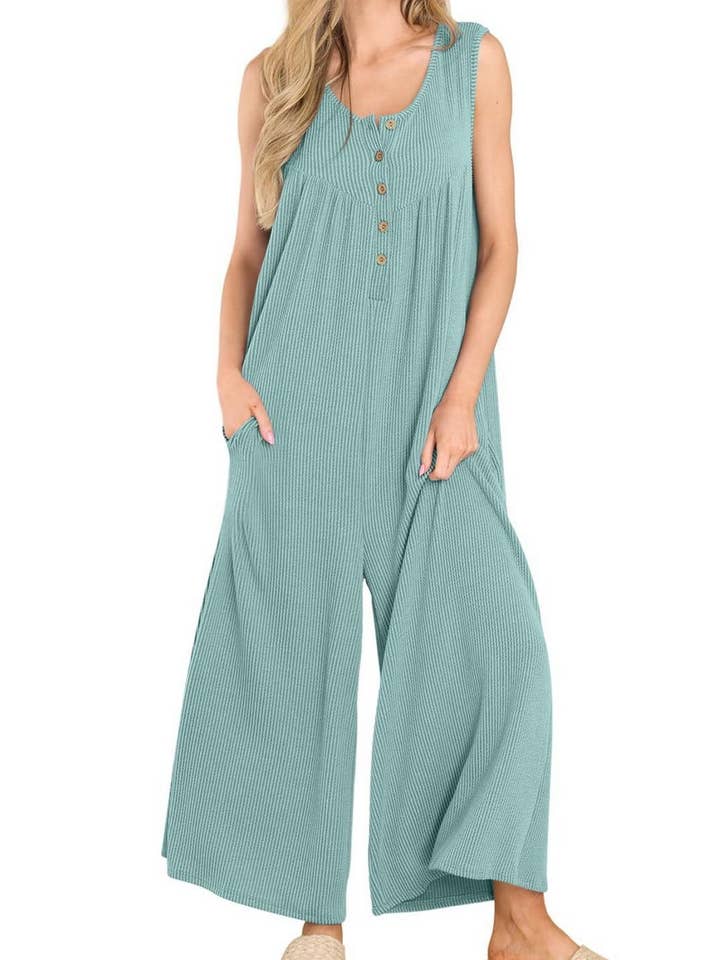 NINEXIS - Wholesale Jumpsuit - Women's - CWSJS0720_SOLID COLOR CASUAL LOOSE POCKET JUMPSUIT3