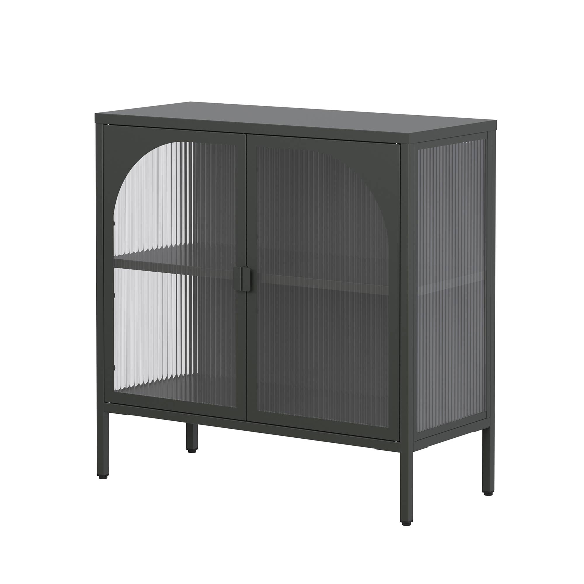 Glamour Home - Wholesale Cabinet - Benoît 31.56-inch Black Two Door Metal Sideboard2