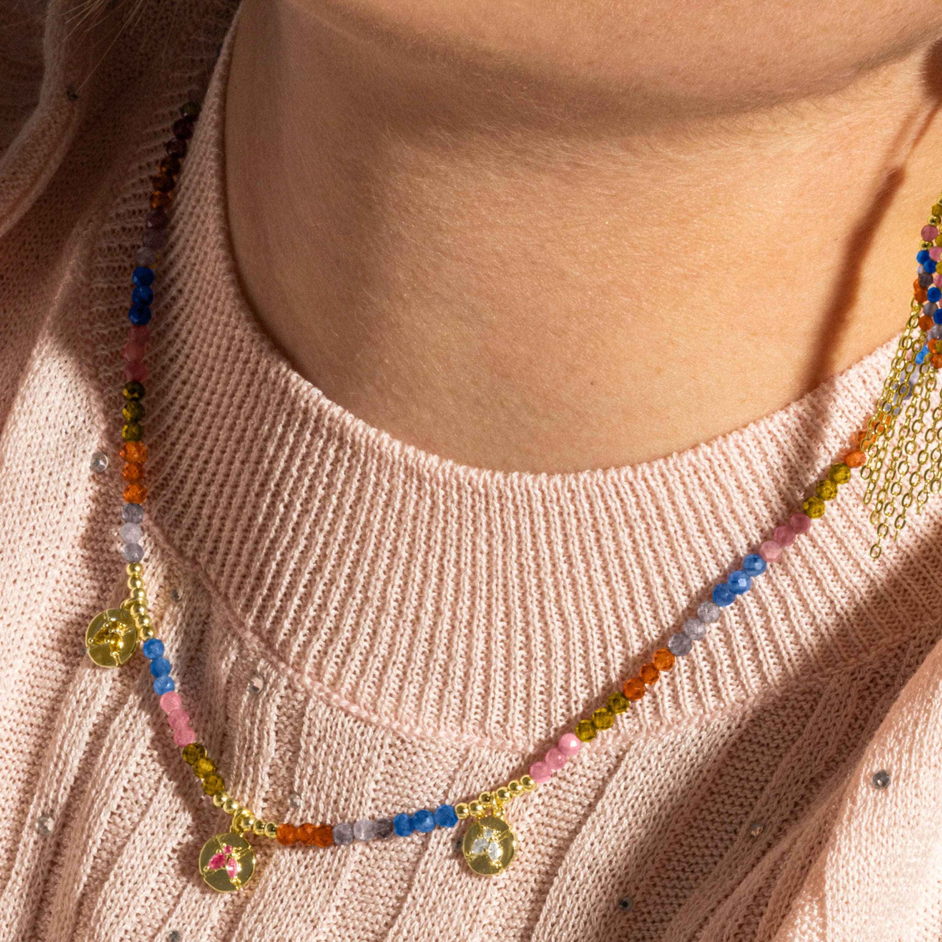 Luxenter – wholesale Choker/Krage – Collar Luxenter i sterlingsilver 925 och flerfärgad kristall med 18k guldplätering - Ufore3